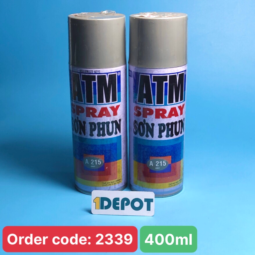 Sơn xịt ATM spray A215 màu xám 400ml (grey), 12 chai/ 1 thùng