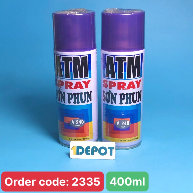 Sơn xịt ATM spray A240 màu tím 400ml (violet), 12 chai/ 1 thùng