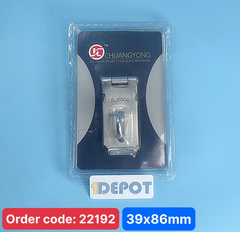 Bản lề móc khóa inox 304, size 39x86, dày 2mm