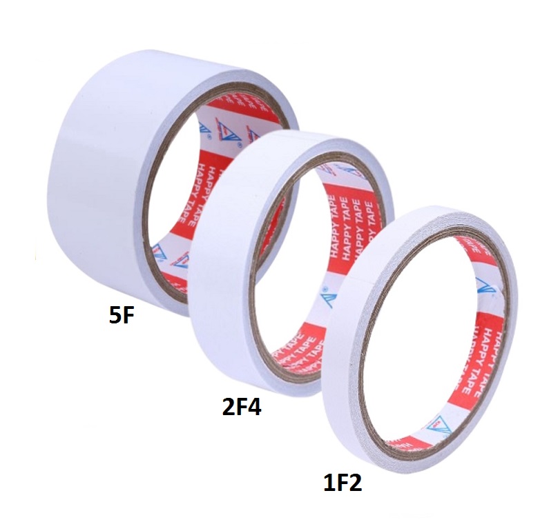 Băng keo giấy 2 mặt rộng 8mm, dài 23yd, 36 cuộn/cây