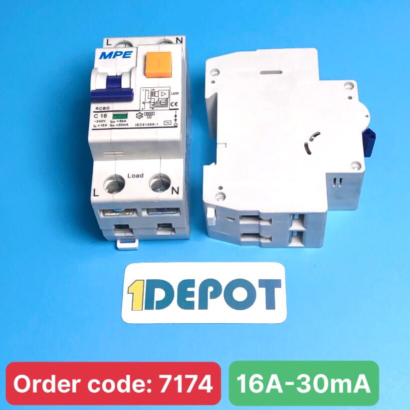 Cầu dao bảo vệ dòng rò MPE - số cực 2P, dòng định mức In 16A, dòng rò IΔn (mA): 30mA - RCBO-30/216