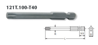 Đầu tuýp lục giác T40 Koken 121T.100-T40