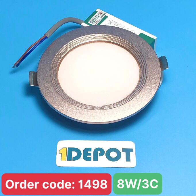 Đèn LED âm trần 8W KOSOOM DL-KS-SMB-8-DM, Siêu mỏng viền bạc, đổi màu, kích thước lỗ khoét ø90-105mm