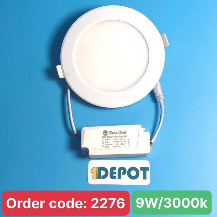 Đèn led âm trần downlight 9w Rạng Đông D AT04L 110/9W, đk lỗ khoét 115mm, ánh sáng vàng