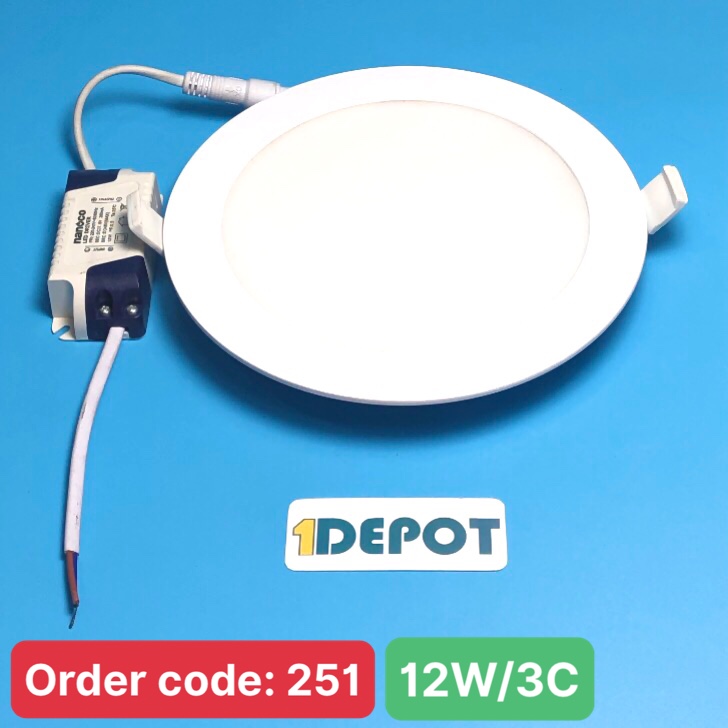 Đèn Led downlight 12W Nanoco NSD12C1, siêu mỏng - góc chiếu 120 độ, đổi màu ánh sáng