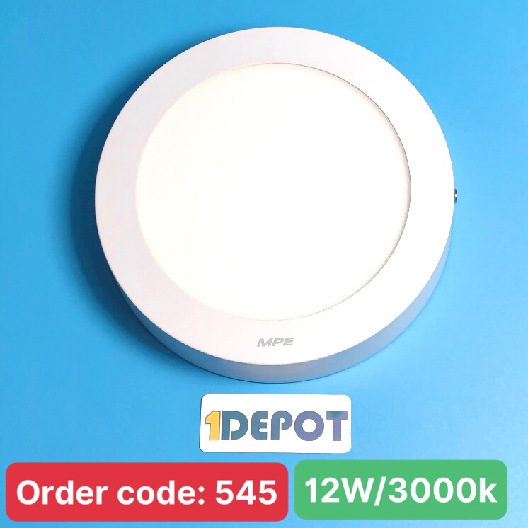 Đèn Led panel 12W MPE SRPL-12V ánh sáng vàng, loại tròn nổi gắn trần