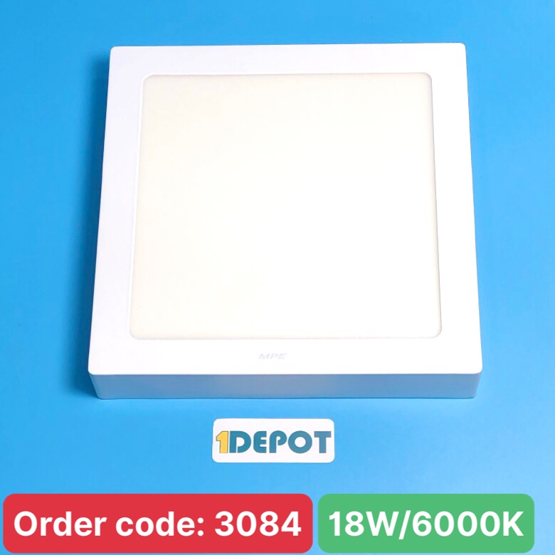 Đèn led panel ốp trần nổi vuông 18W MPE SSPL-18T, ánh sáng trắng, kích thước 217x217x35 mm, đóng gói 1 cái /hộp - 20 hộp /thùng