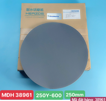Giấy mài mẫu có keo dính Herzog 250Y-600, đường kính 250mm, độ mịn grit #600, 1 hộp/100pc