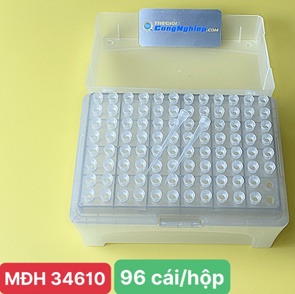 Hộp đựng tip trắng Vitlab 149794, 0.5-20ul, 96 cái/hộp, dài 46mm