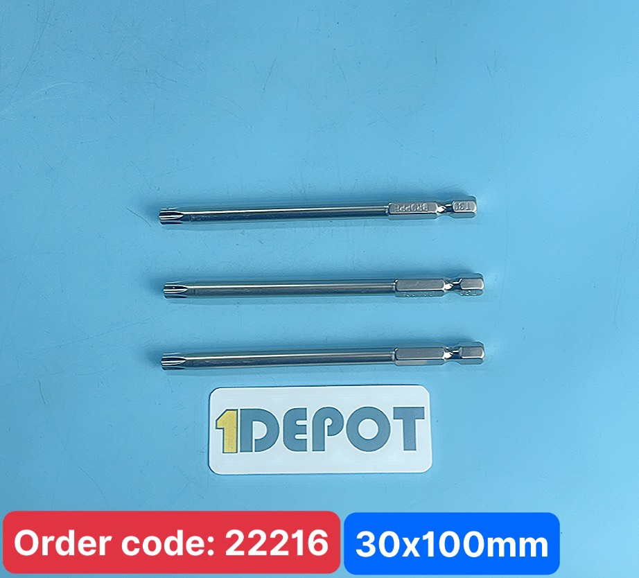 Mũi hoa thị có lỗ chuôi lục giác S2 Broppe T30*100mm