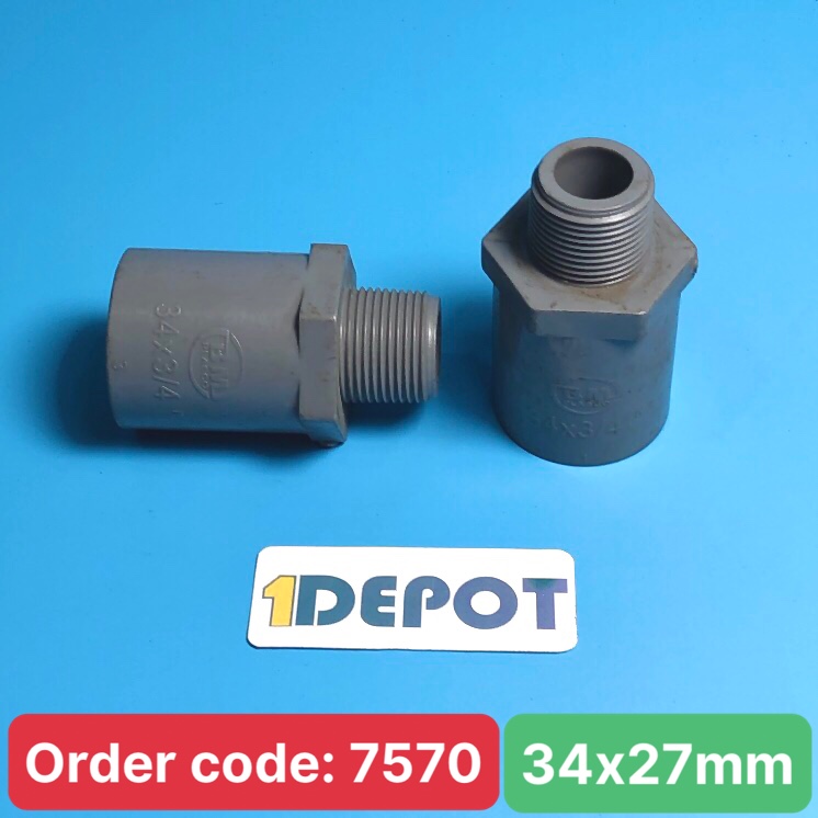 Nối rút có ren 34 x RN 27 D Nhựa Bình Minh
