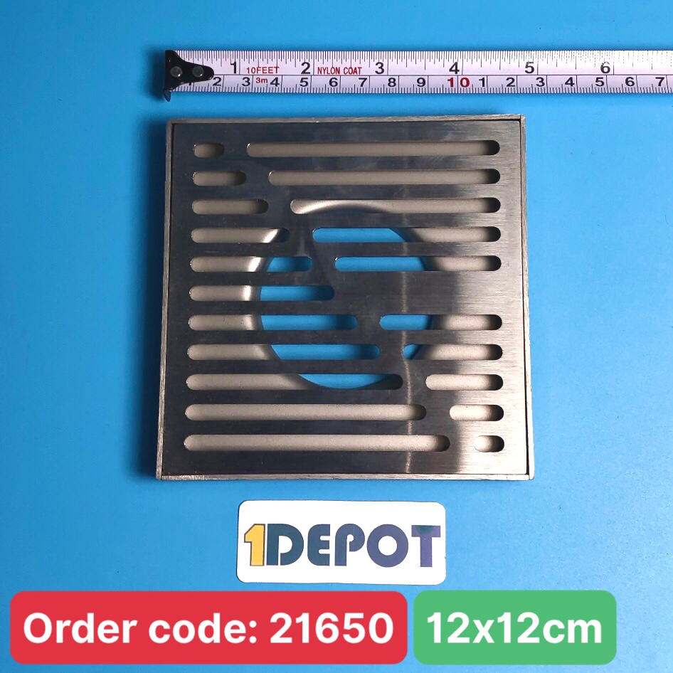 Phễu thoát sàn Inox Luco kích thước 12x12cm