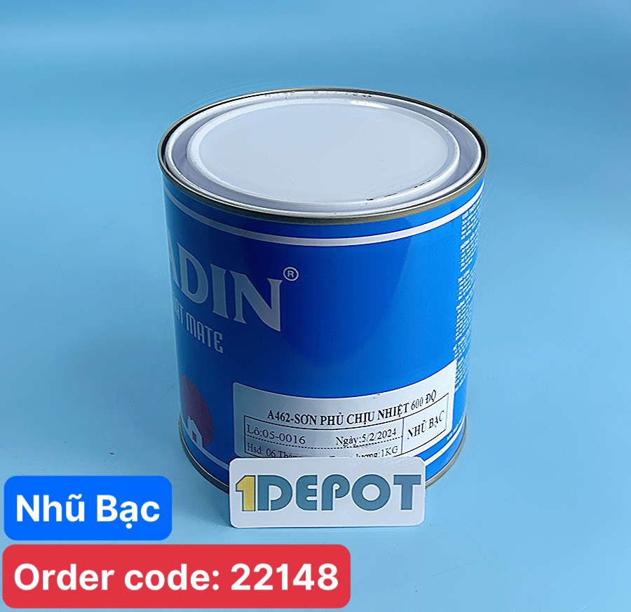 Sơn chịu nhiệt Cadin 600°C ,màu nhủ bạc (1kg/lon)