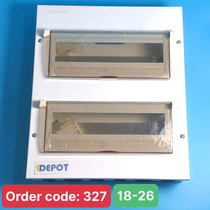 Tủ điện âm tường Nanoco NDP126, vỏ kim loại 18-26 cực