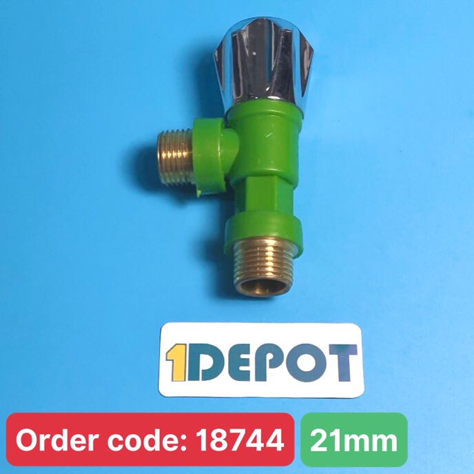 Van F Ø21mm, thân vỏ nhựa màu xanh Luco