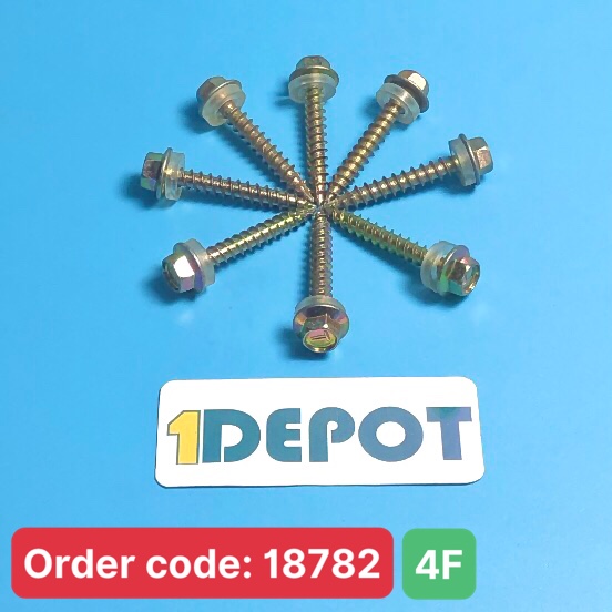 Vít bắn gỗ đuôi nhọn đầu lục giác 4F, chất liệu sắt, đóng gói 100g(~14 con)