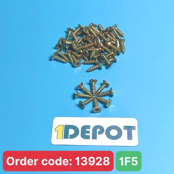 Vít gỗ răng thưa màu vàng 1F5 gói 100g (~90 con)