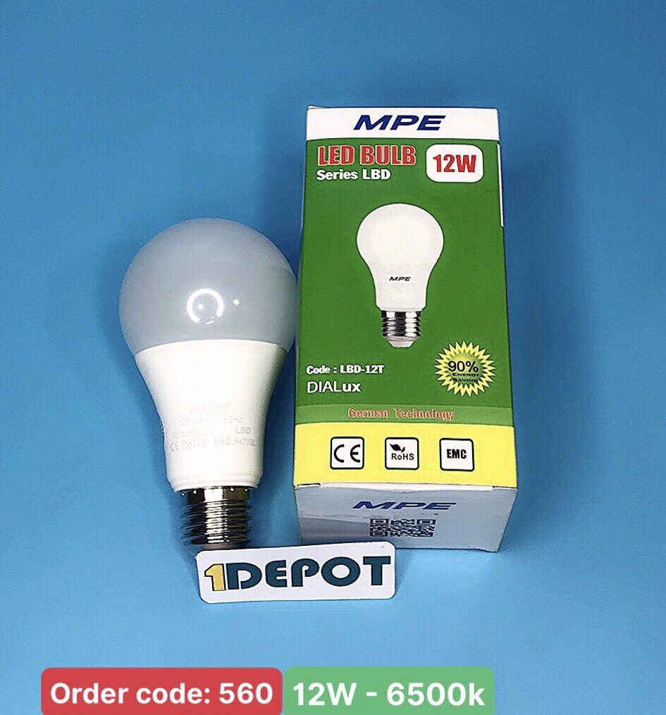 Bóng đèn Led Bulb 12W MPE LBD-12T, ánh sáng trắng