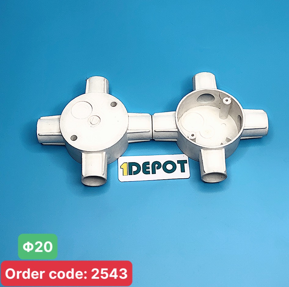 Hộp nối dây Ø20 MPE A240/20/4, rẽ 4 đường màu trắng