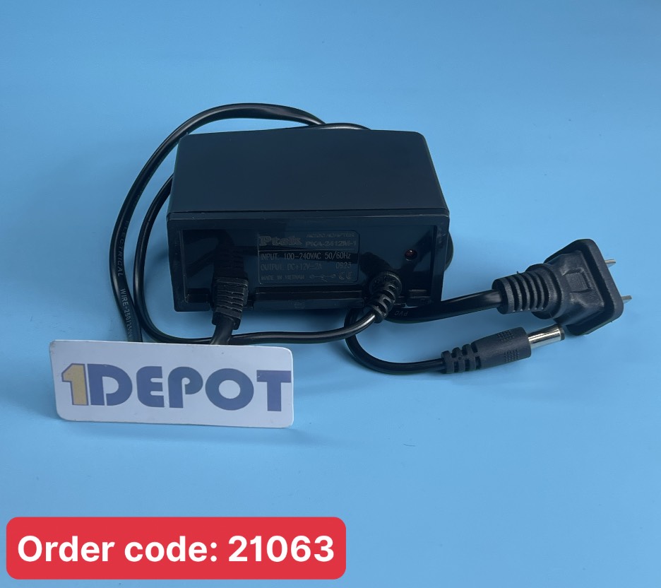 Nguồn Adapter 12V 2A ,Đầu vào AC: Giắc AC 2 chân Đầu ra Jack DC: 5.5mm x 2.1mm