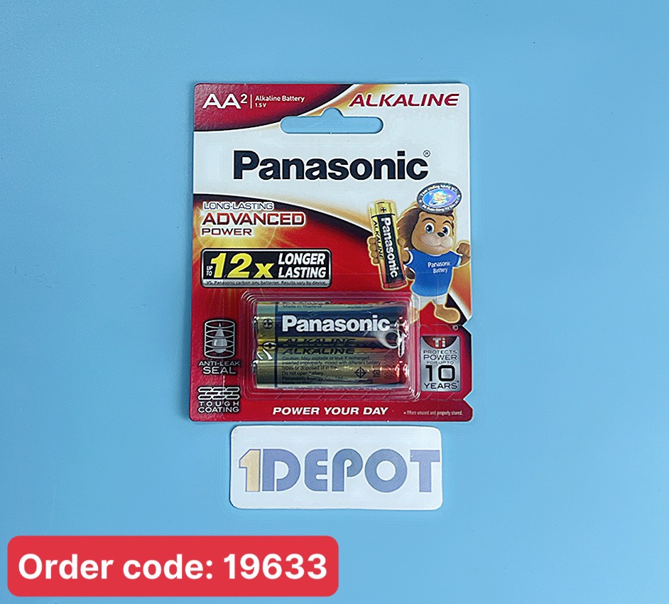 Pin AA 2 viên Alkaline Panasonic LR6T-2B-V, vỉ 2 viên