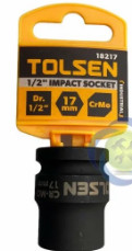 Tuýp 17mm 1/2 đen ngắn Tolsen 18217 loại 6 cạnh thép CR-MO