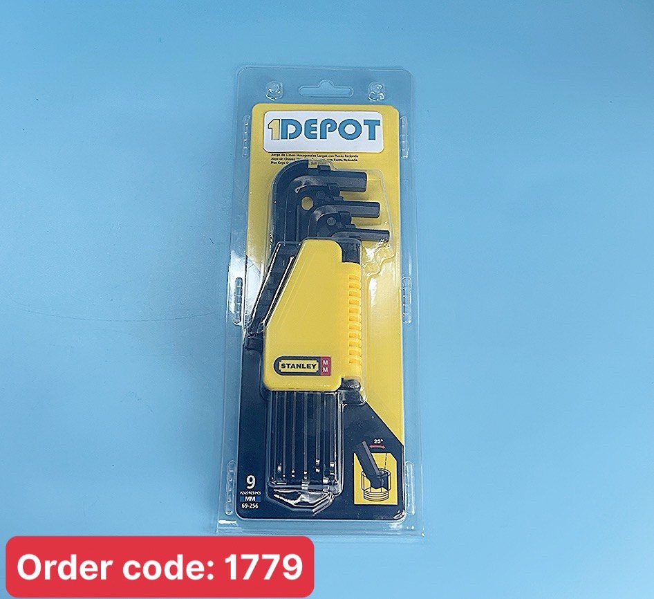 Bộ lục giác Stanley 69-256, gồm 9 chi tiết, kích thước 1.5-10mm