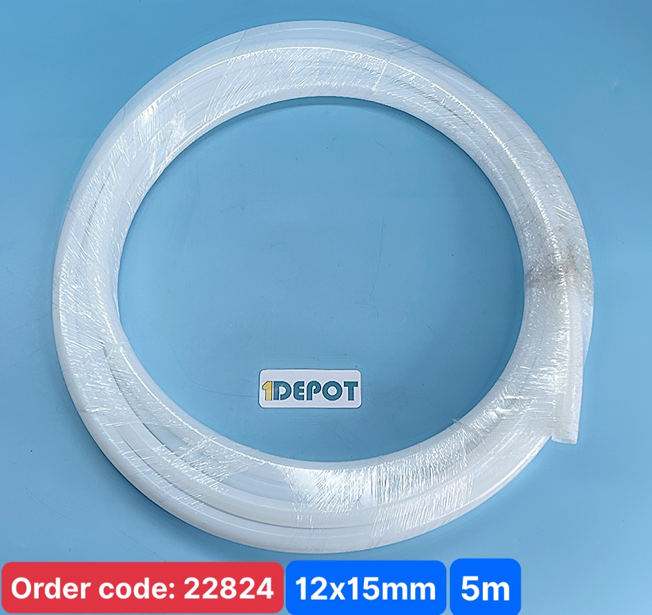 Ống dẫn hóa chất, chịu nhiệt PTFE Teflon, φ12x15mm, 1 cuộn/5m