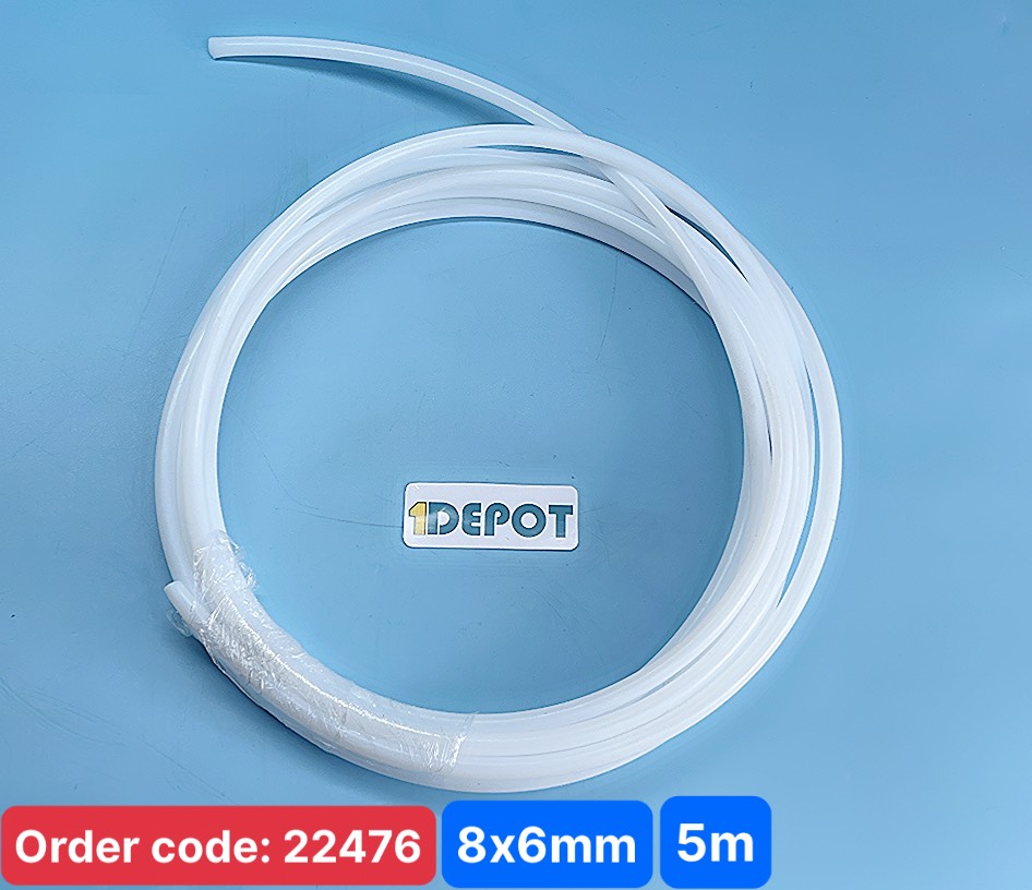 Ống dẫn hóa chất, chịu nhiệt PTFE Teflon,  φ8x6mm, 1 cuộn/5m