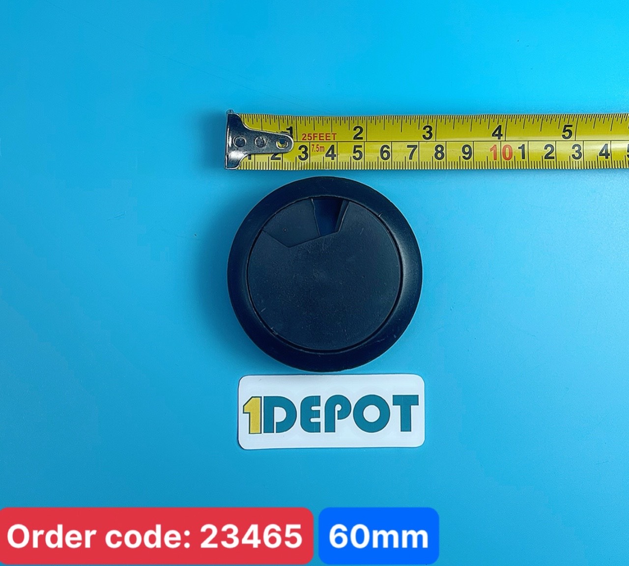 Nắp luồn dây điện bằng nhựa, màu đen, phi 60cm