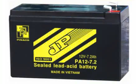 Bình ắc quy khô (kín khí) Đồng Nai Pinaco PA12-7.2, 12V-7.2AH, có sẵn axit