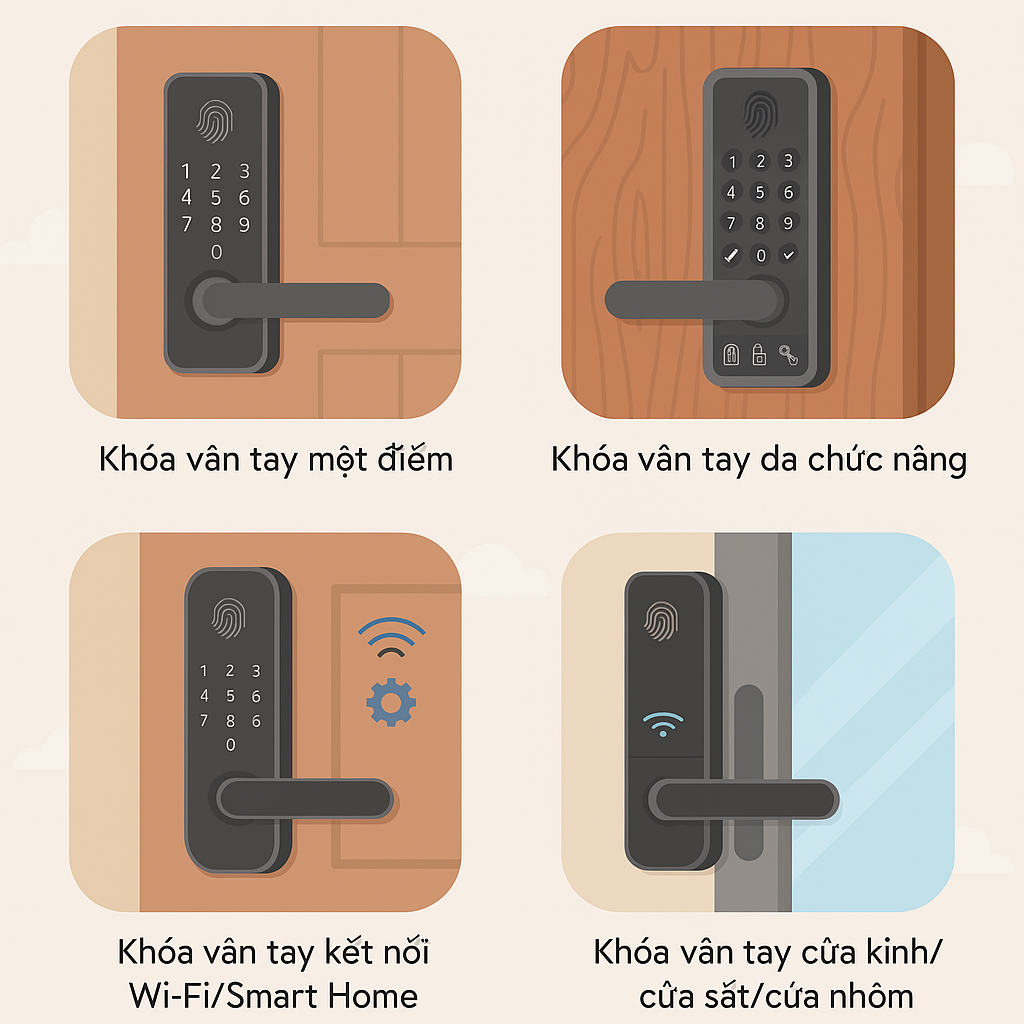 Các loại khóa vân tay phổ biến trên thị trường hiện nay