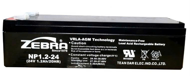 Ắc quy Vuông Zebra NP1.2-24, 24V - 1,2Ah
