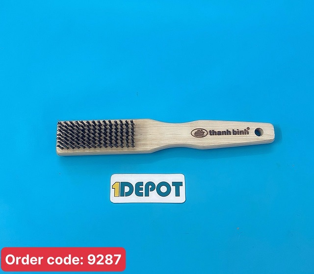 Bàn chải thép loại 7 hàng cán gỗ, kích thước 214mm x 34mm x 31mm 3BC02 Thanh Bình
