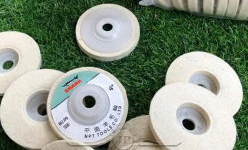 Bánh nỉ trắng đánh bóng gương inox Φ100