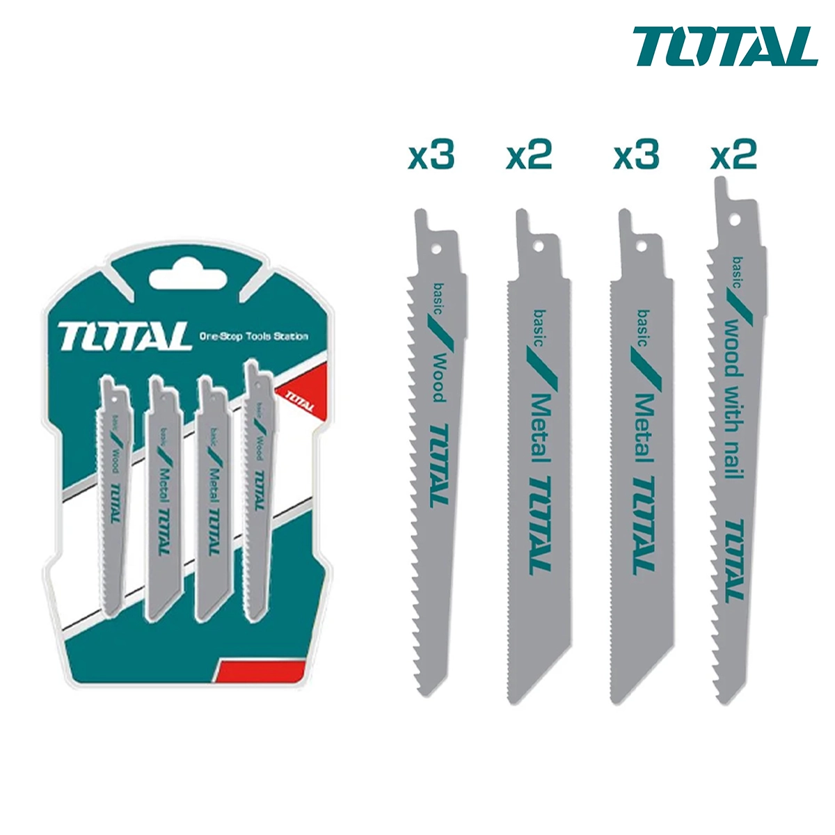 Bộ 10 lưỡi cưa kiếm TOTAL TRSB1001 Bi-Metal dùng để cắt gỗ có đinh và kim loại