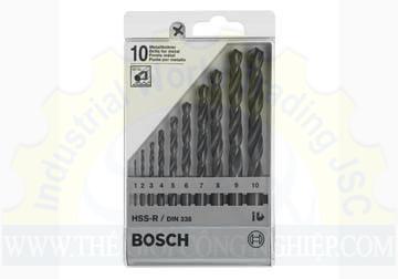 Bộ 10 mũi khoan sắt HSS-R DIN338 BOSCH 2608577348