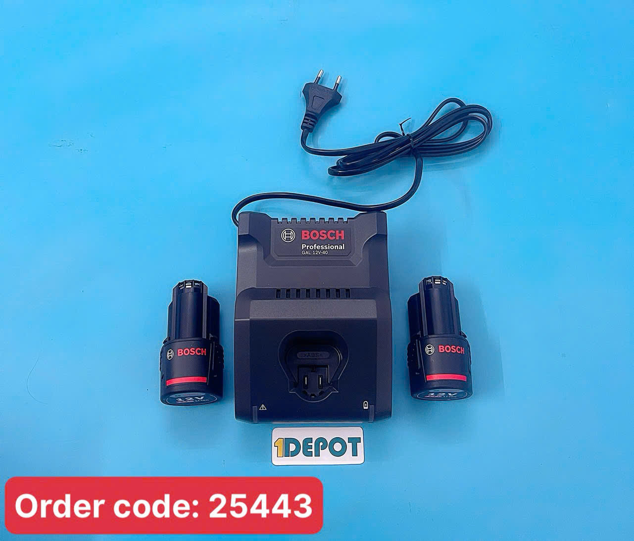 Bộ 2 pin 2.0Ah + sạc nhanh Bosch GAL 12V-40 -1600A01B8W