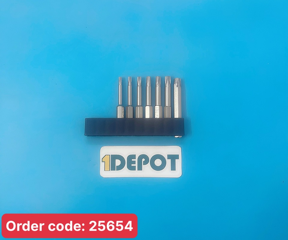 Bộ 7 cái tuốc nơ vít từ tính chuôi lục giác 1/4", dài 50mm, chất liệu thép