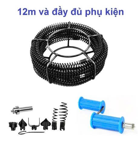 Bộ dây lò xo thông cống 12m phi 16 mm
