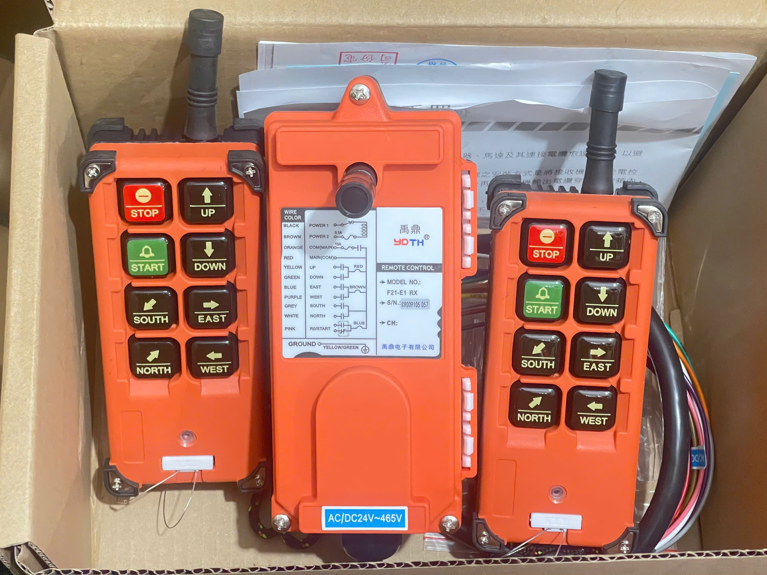 Bộ điều khiển cầu trục từ xa Telecrane F21-E1B, loại 2 tay điều khiển