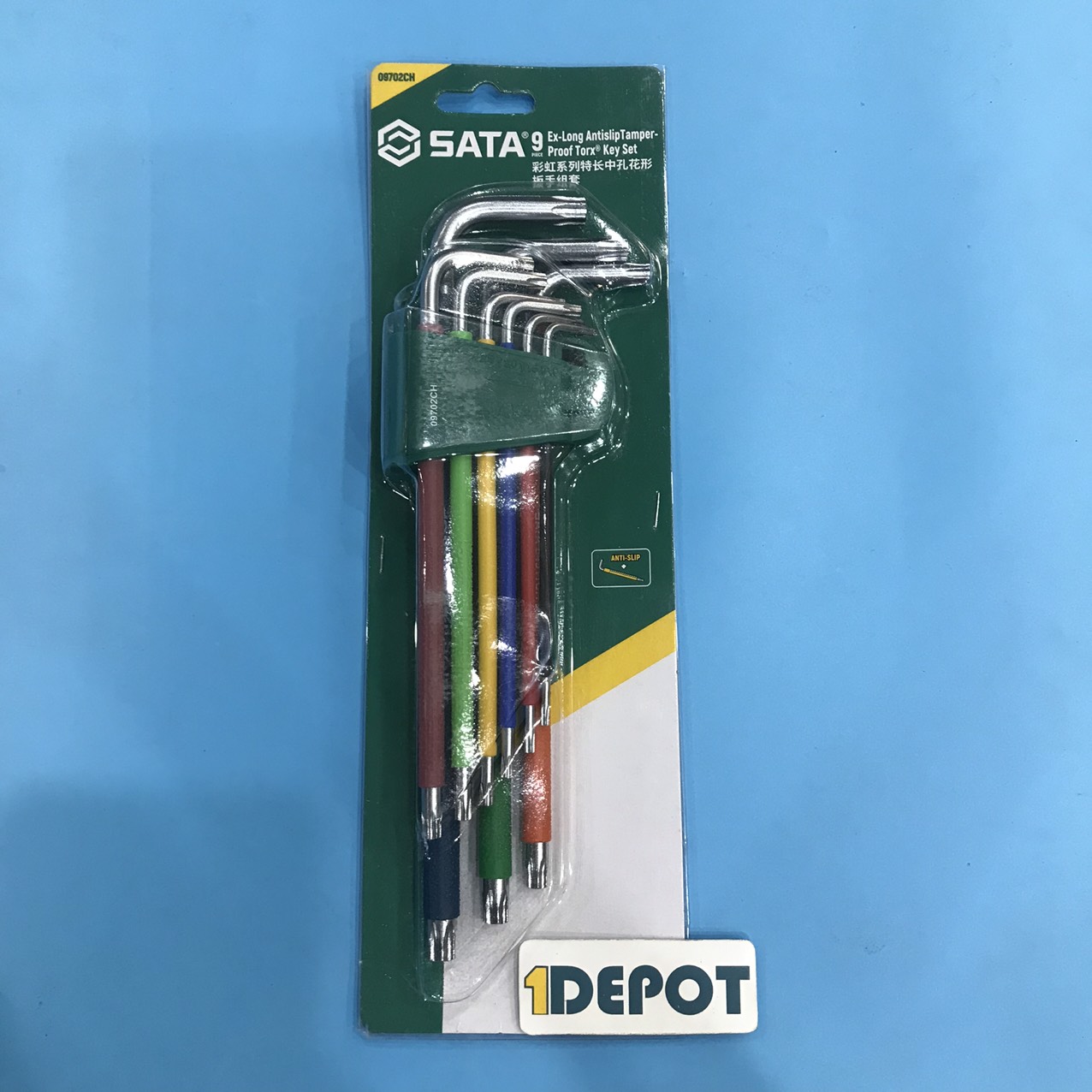 Bộ lục giác sao dài 9 chi tiết T10-T50 Sata 09702CH