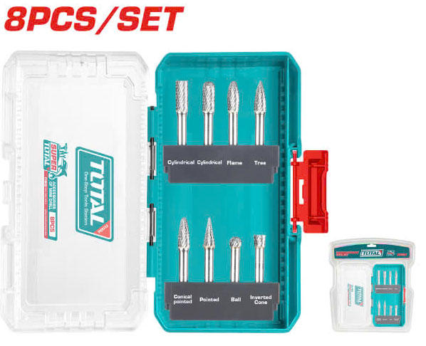 Bộ mũi doa kim loại 8 chi tiết chuôi 6mm Total TACSDL10801