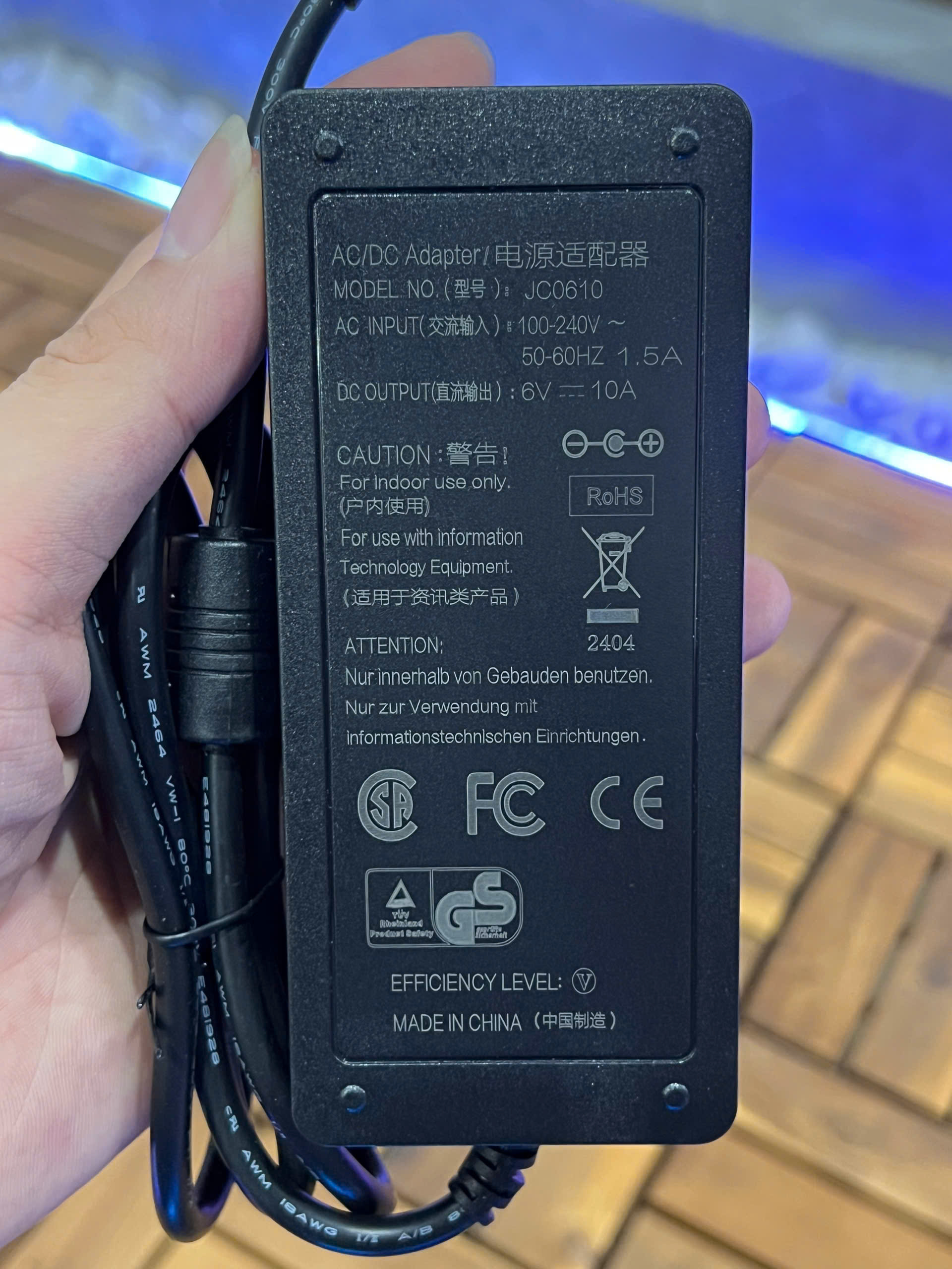 Bộ nguồn Adapter DC 6V 10A 60W JC0610