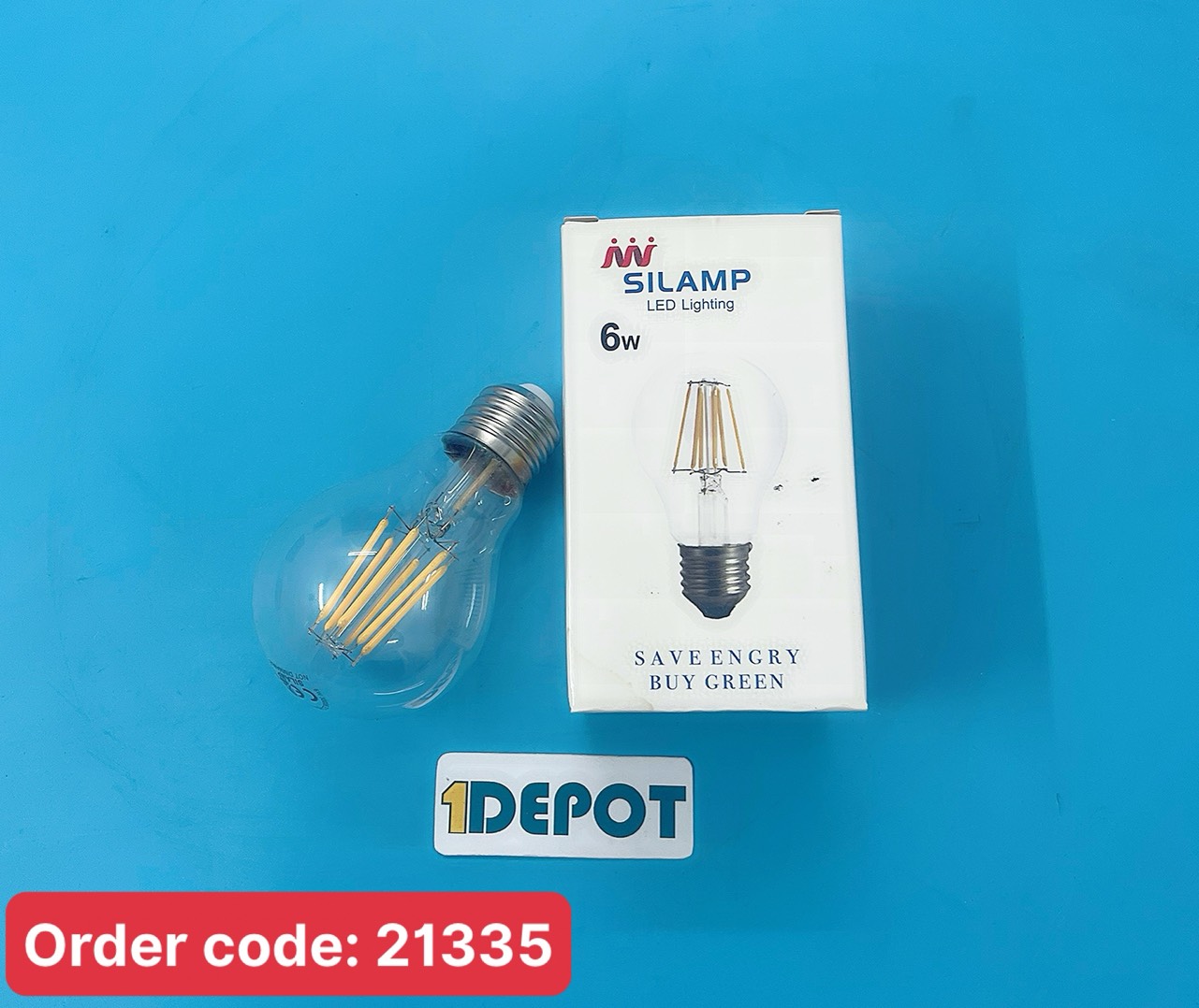 Bóng đèn led sợi đốt Edison Silamp A60 6W E27 Silamp 3000K