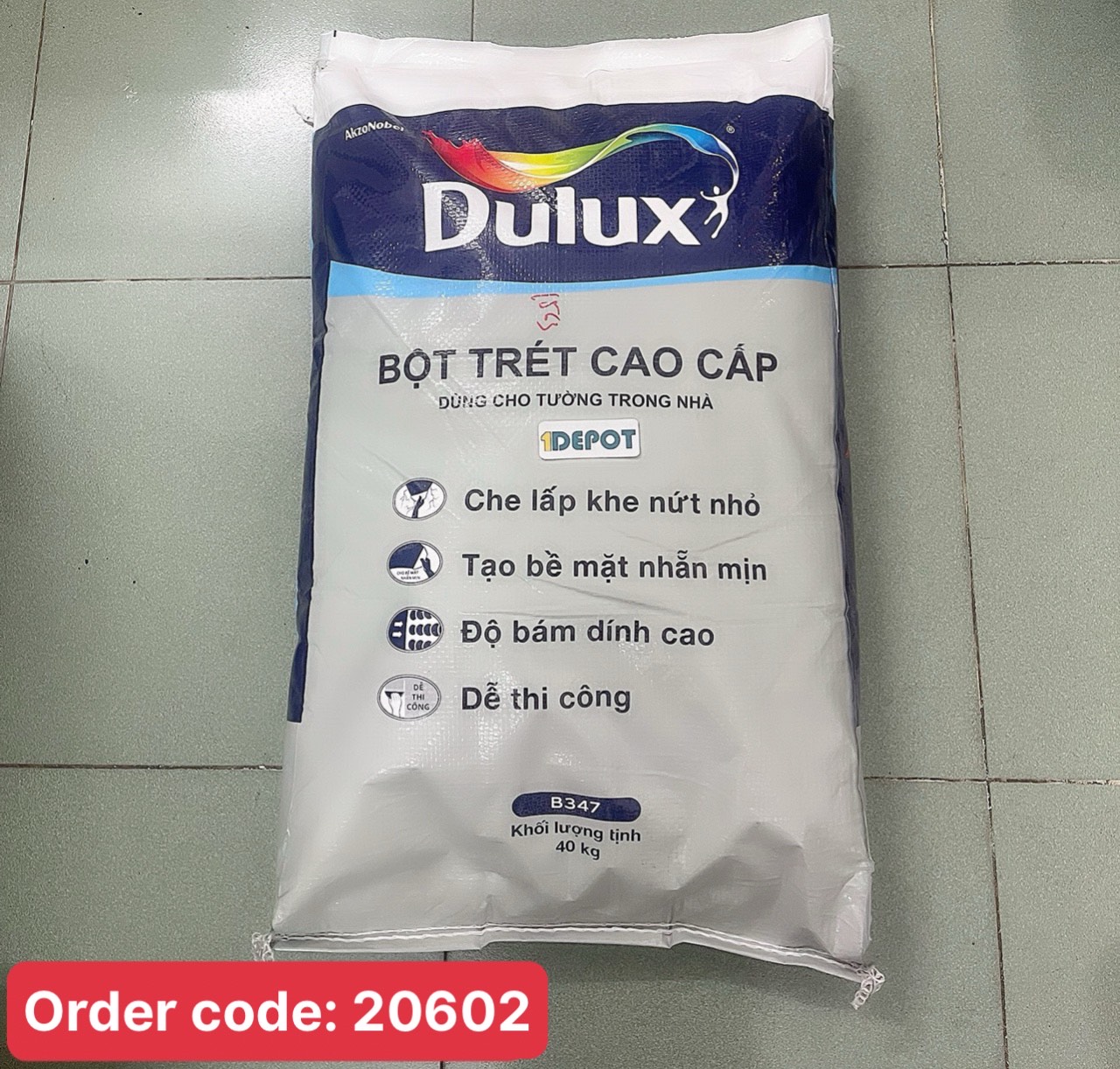 BỘT TRÉT TƯỜNG NỘI THẤT A500 Dulux bao 40kg