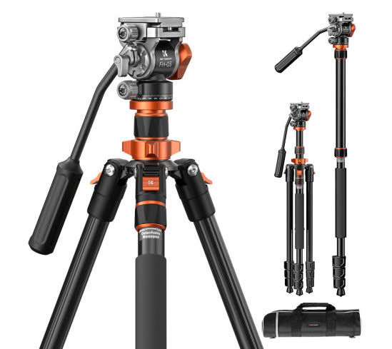 Chân Máy Quay K&F Concept KF09.136 K234A7 + FH-03 Fluid Head