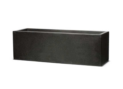 Chậu xi măng đá mài Chữ Nhật, D80xR30xC30cm, màu đen
