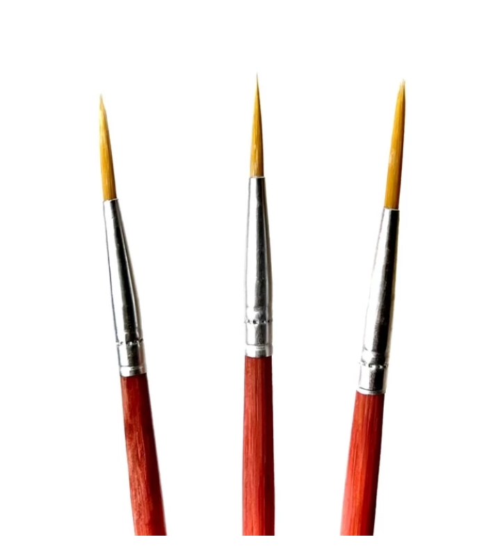 Cọ vẽ đầu nhọn, đầu cọ dài 2.3cm, thân dài 17.5cm