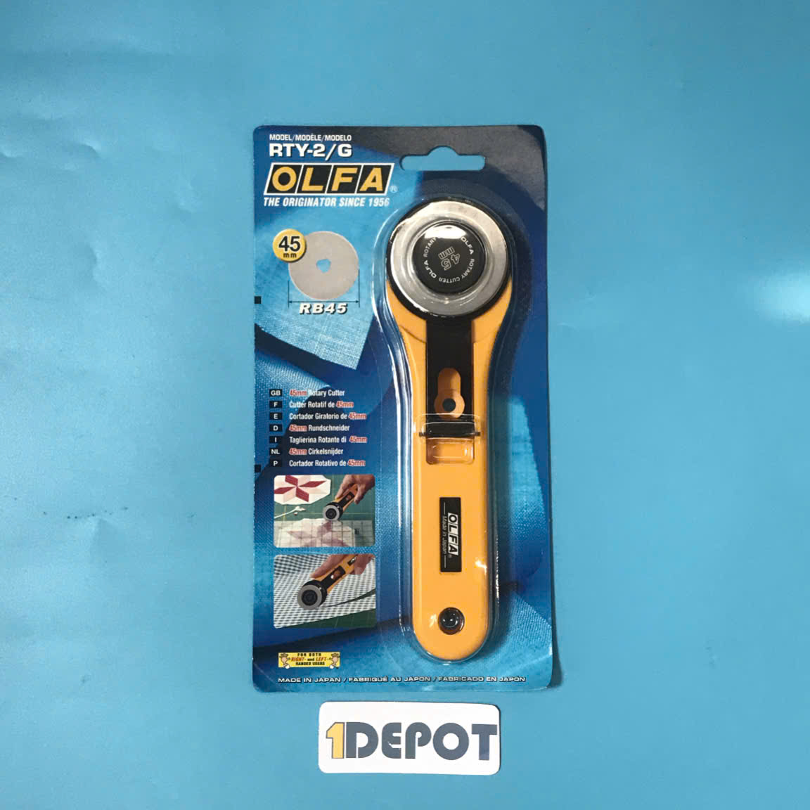 Dao cắt tròn xoay 45mm tay cầm thẳng Olfa RTY-2/G (41B)